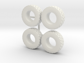 1/64 Wheel loader tires in White Natural Versatile Plastic