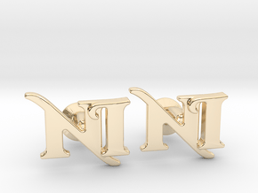 Monogram Cufflinks NI in 14k Gold Plated Brass