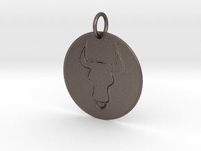 Taurus Keychain in Polished Bronzed Silver Steel