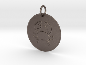 Cancer Keychain in Polished Bronzed Silver Steel