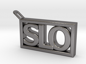 SLO Key Chain in Polished Nickel Steel