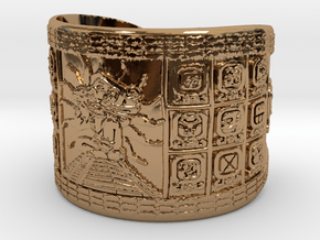 Mayan Bracelet in Polished Brass