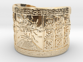 Mayan Bracelet in 14k Gold Plated Brass