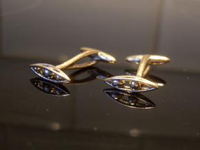 Algae Cufflinks (Nitzschia) in Natural Bronze