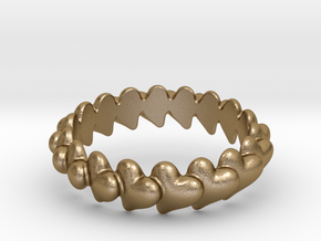 Hearts Bracelett 70 in Polished Gold Steel