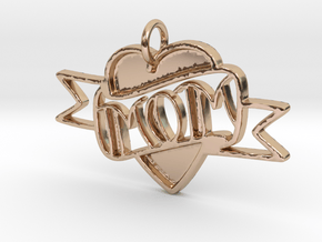 MOM Pendant in 14k Rose Gold Plated Brass