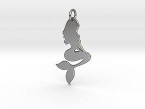 Mermaid Pendant in Natural Silver