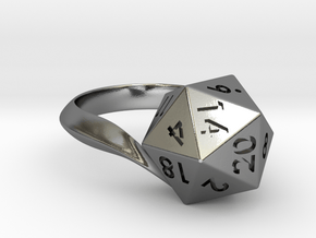 D20 Ring in Polished Silver: 12 / 66.5