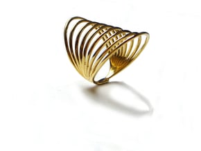MAGNETIC FIELD RING Size 7 in Polished Brass