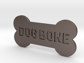 Dog Bone Button in Polished Bronzed Silver Steel