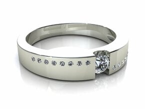 Wedding Engagement Ring C2 in Tan Fine Detail Plastic