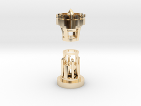 Crystal chamber Saber Plug in 14K Yellow Gold