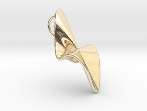 Cubic surface KM 42 pendant in 14K Yellow Gold