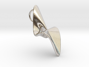 Cubic surface KM 42 pendant in Rhodium Plated Brass
