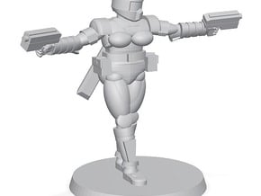 36mm Female Combat Armor 5 in Tan Fine Detail Plastic