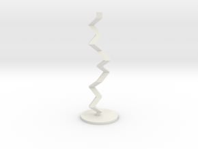 Thunderbolt Sculpture in White Natural Versatile Plastic