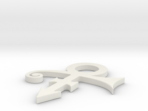 Prince Logo in White Natural Versatile Plastic: Small
