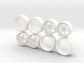 Set Wheels Sporz² + Tire 1-18 in White Processed Versatile Plastic