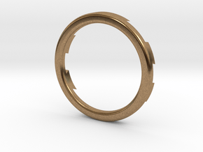 Metal Puzzle Ring! (size:9, side: A) in Natural Brass