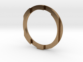 Metal Puzzle Ring! (size:9, side: B) in Natural Brass