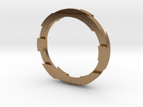 Metal Puzzle Ring! (size:9, side: M) in Natural Brass