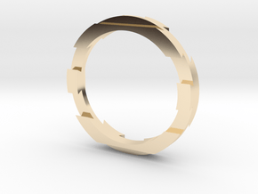 Metal Puzzle Ring! (size:9, side: M) in 14k Gold Plated Brass