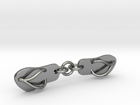 Flip-Flops Pendant in Polished Silver (Interlocking Parts)