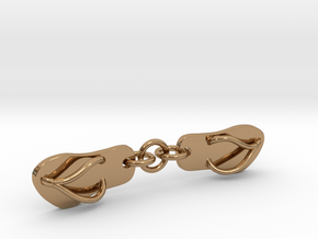 Flip-Flops Pendant in Polished Brass (Interlocking Parts)