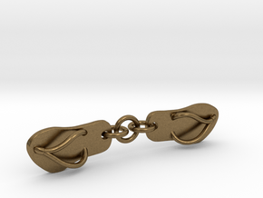 Flip-Flops Pendant in Natural Bronze (Interlocking Parts)