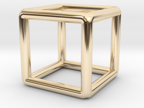 Building Cube Pendant in 14K Yellow Gold