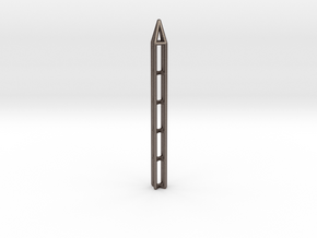 Pen Pendant X in Polished Bronzed Silver Steel