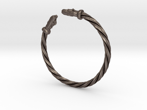 Bracelet Viking in Polished Bronzed Silver Steel