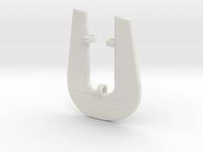Distorted letter U in White Natural Versatile Plastic