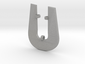 Distorted letter U in Aluminum