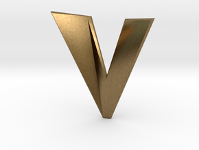 Distorted letter V in Natural Bronze
