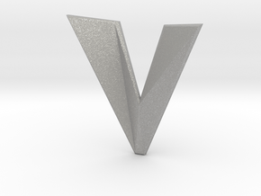 Distorted letter V in Aluminum