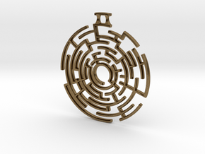 Labyrinthine Pendant in Natural Bronze