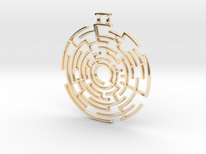 Labyrinthine Pendant in 14K Yellow Gold