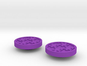 Awareness Puzzle Button in Purple Processed Versatile Plastic