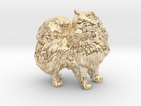 Custom Pomeranian Dog in 14k Gold Plated Brass