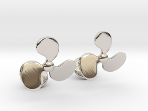 Turbine Fan Cufflinks in Rhodium Plated Brass