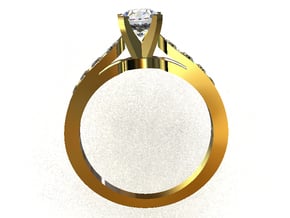 CCW36 Solitaire Ring in Tan Fine Detail Plastic