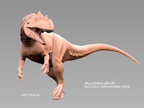 Allosaurus 1:40 v1 in White Natural Versatile Plastic