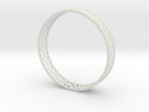 4-Leaf Celtic Knot Gissel 60mm Diameter Bracelet in White Natural Versatile Plastic