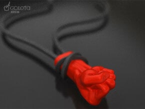 (St. Anger) Anger Fist necklace for Metallica fan in Red Processed Versatile Plastic: Small