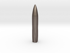 Model rocket in Polished Bronzed Silver Steel