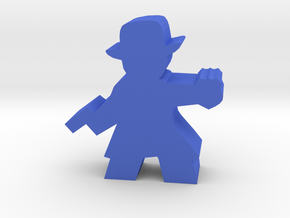 Game Piece, Detective With Badge in Blue Processed Versatile Plastic