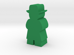 Game Piece, Man With Fedora and Tenchcoat in Green Processed Versatile Plastic