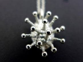 Cannabis Trichome Pendant - Nature Jewelry in Polished Silver