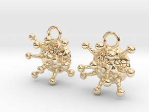 Cannabis Trichome Earrings - Nature Jewelry in 14k Gold Plated Brass